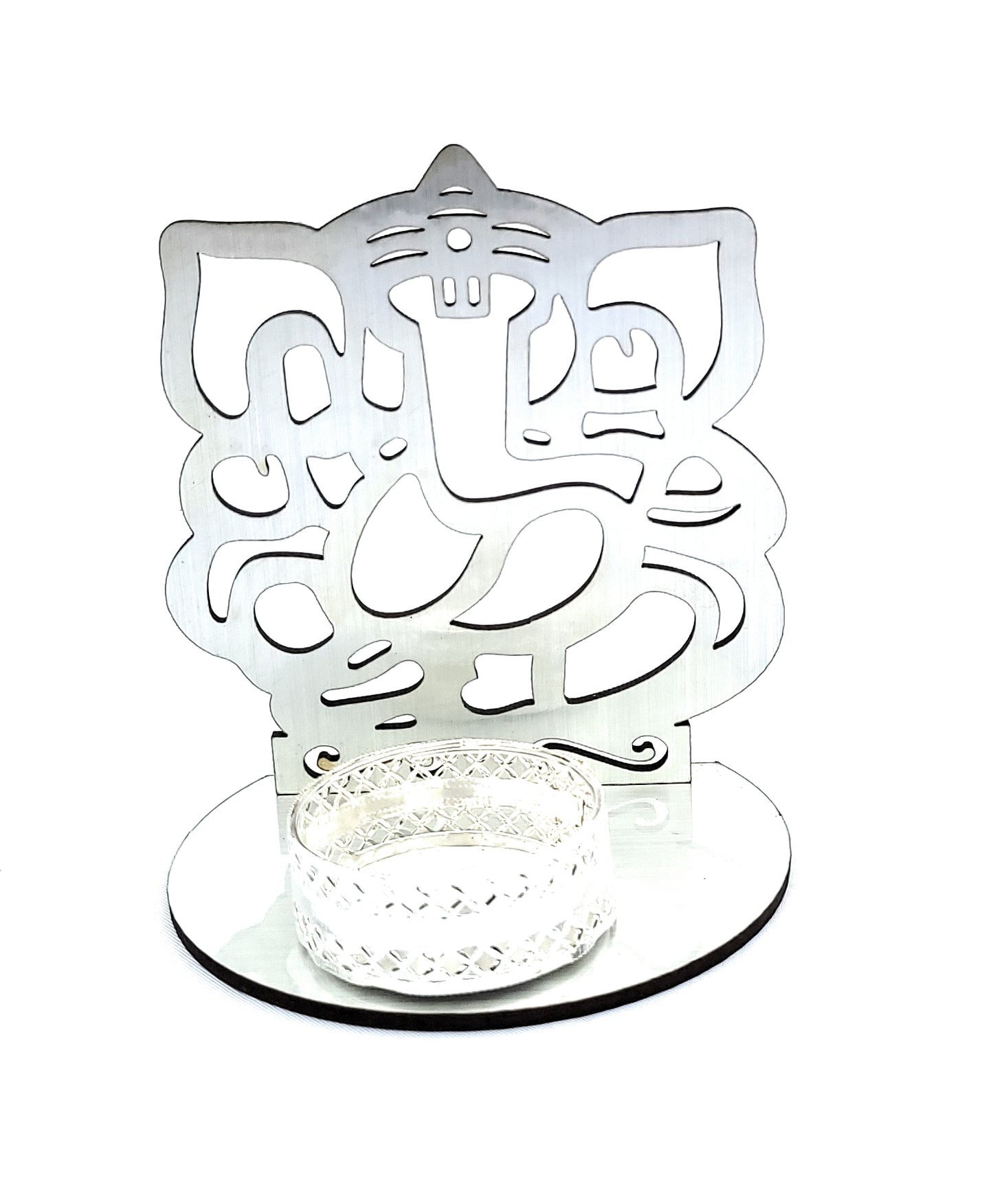 Ganesh Silver Shadow Tealight holder