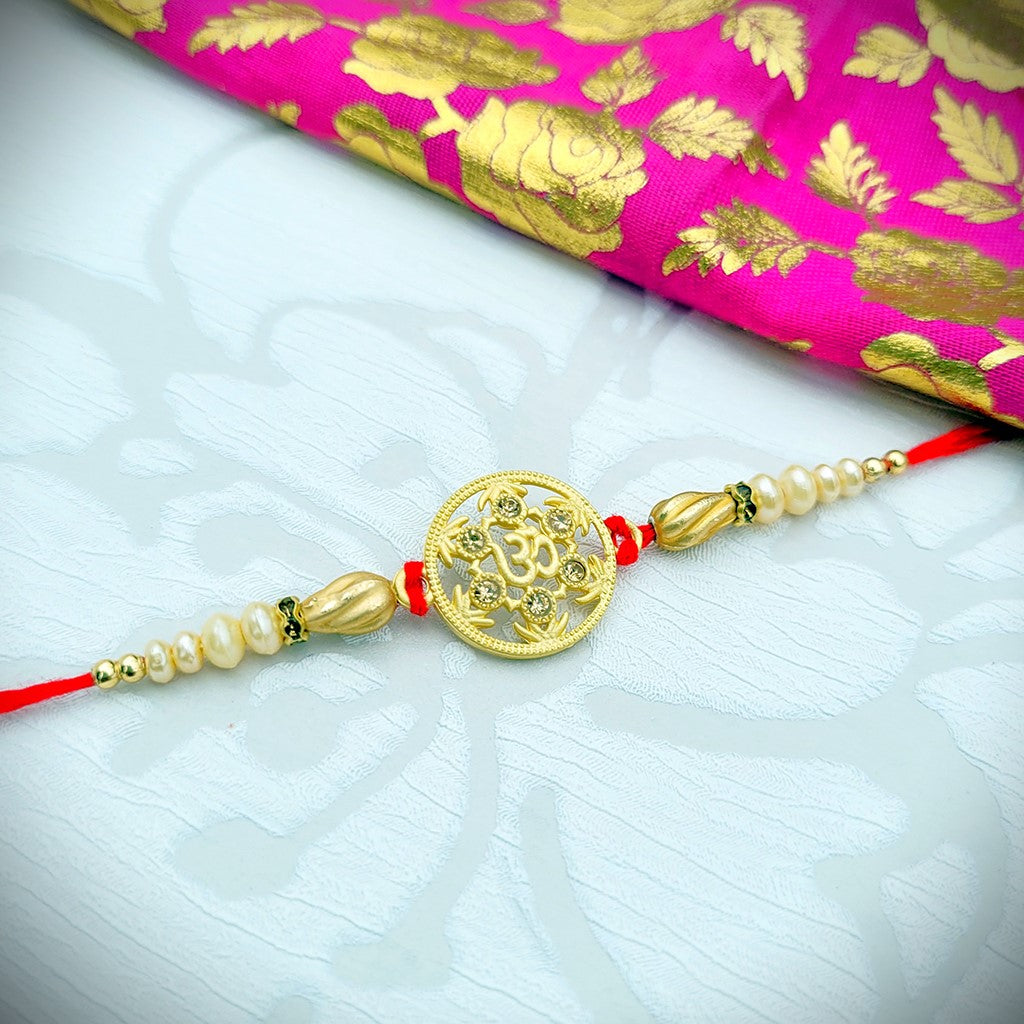 Om / Aum Symbol Rakhi with Gemstones