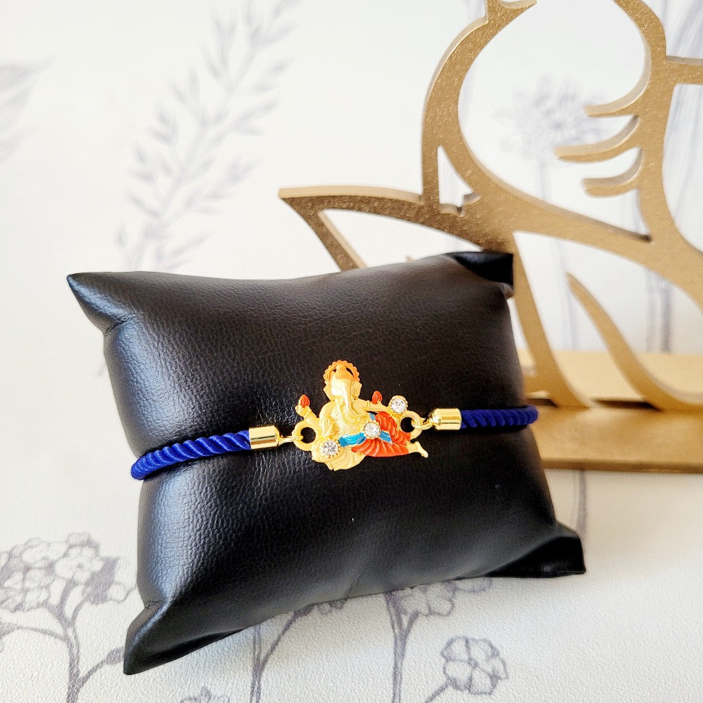 Lucky Ganesha Unique Design Rakhi - Adustable bracelet