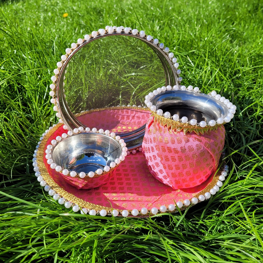 Brocade Karwa Chauth thali set