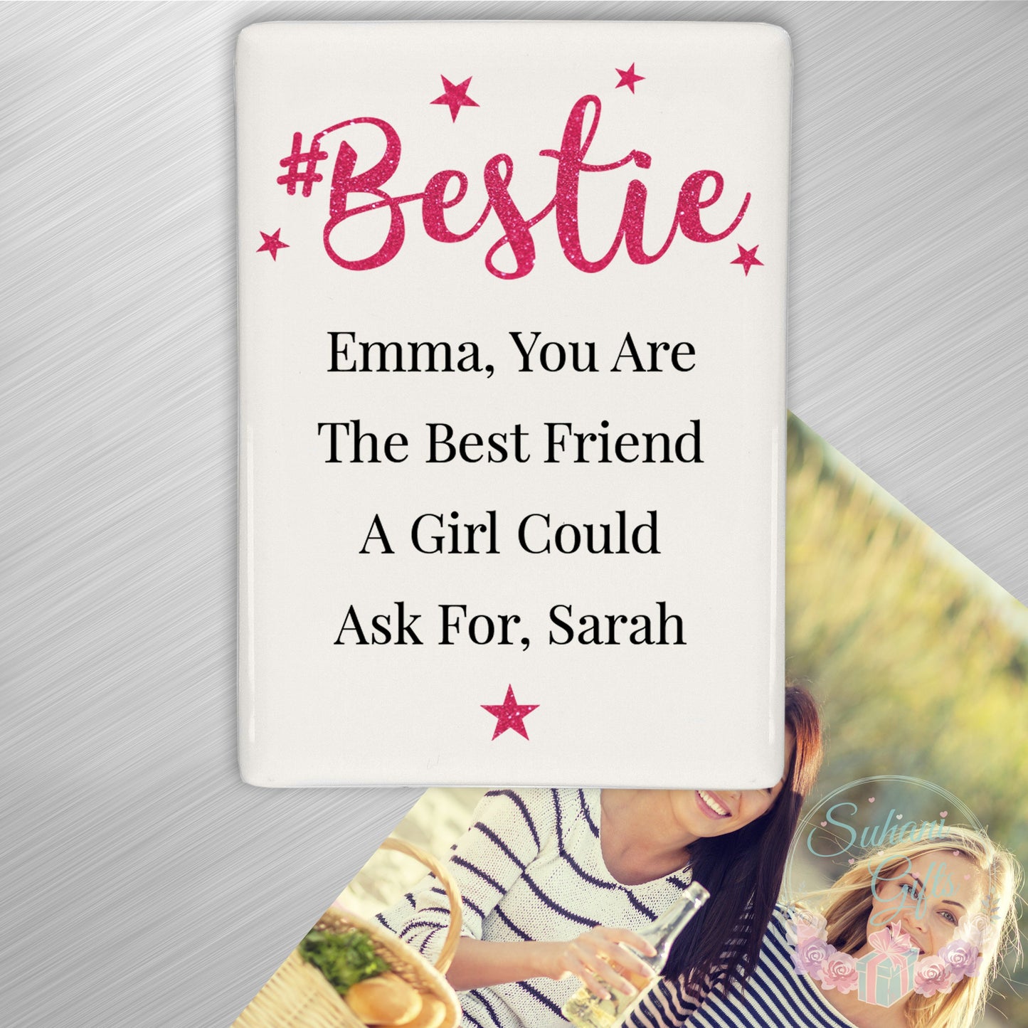 Personalised #Bestie Fridge Magnet - Suhani Gifts