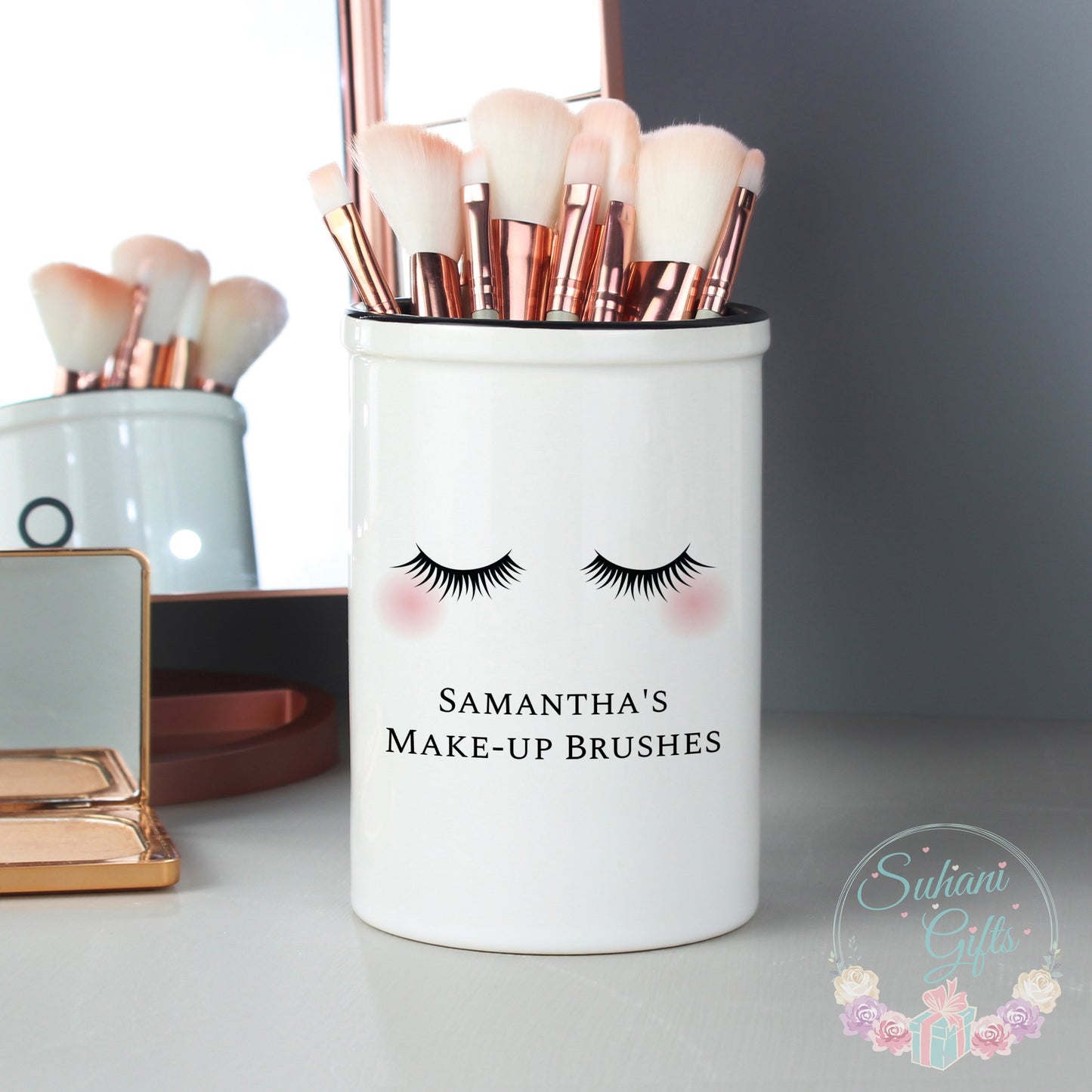 Personalised Eyelashes Ceramic Storage Pot-Suhani Gifts