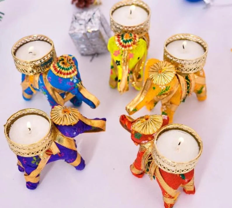 Elephant Tea Light Candle Holder Diwali Home Decor