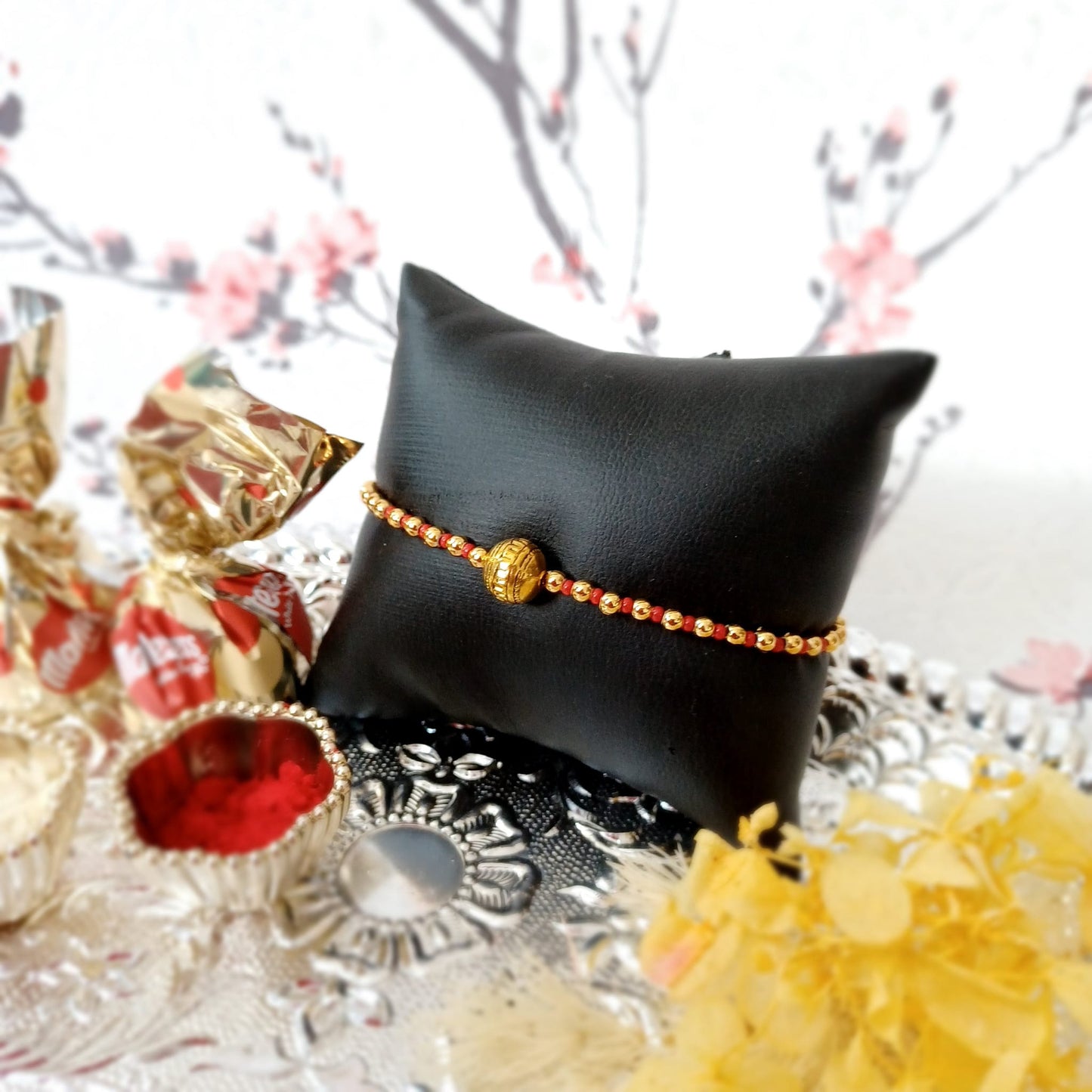Designer Minya / Minia Adjustable Chain Bhai Bhabhi Rakhi
