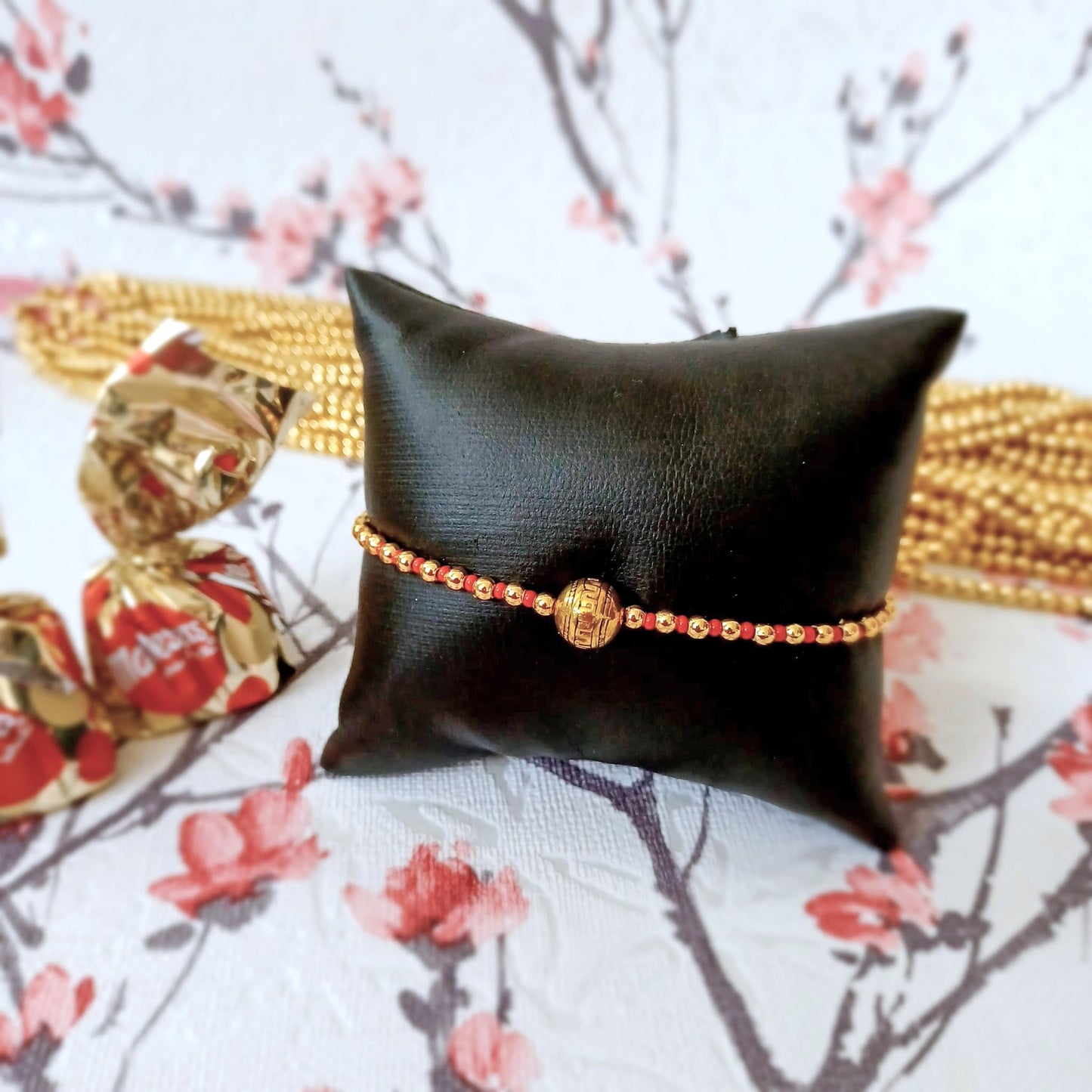 Designer Minya / Minia Adjustable Chain Bhai Bhabhi Rakhi