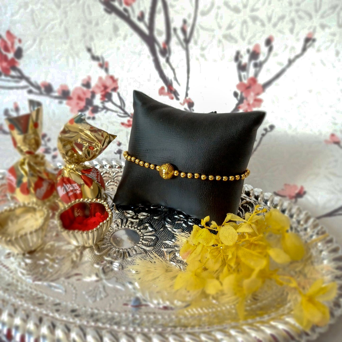 Designer Minya / Minia Adjustable Chain Bhai Bhabhi Rakhi