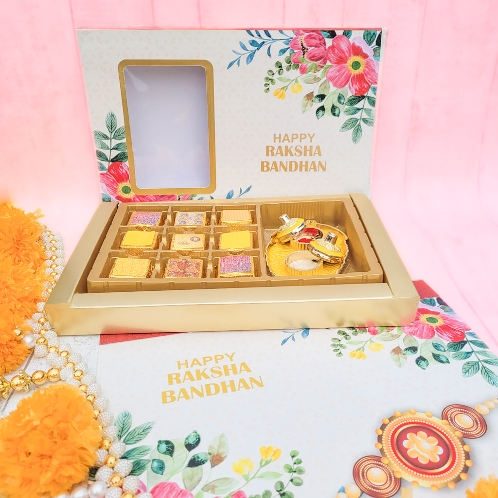 Floral Rakhi Set For Raksha Bandhan - Fast Free UK Delivery