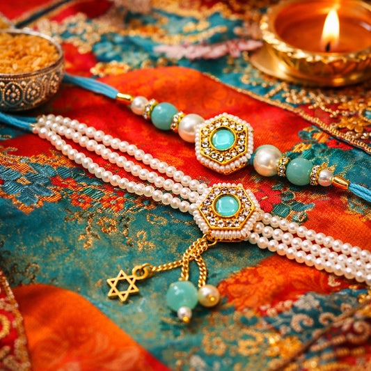 Royal Maharaja Maharani Bhai Bhabhi Rakhi Set – Designer Rakhi