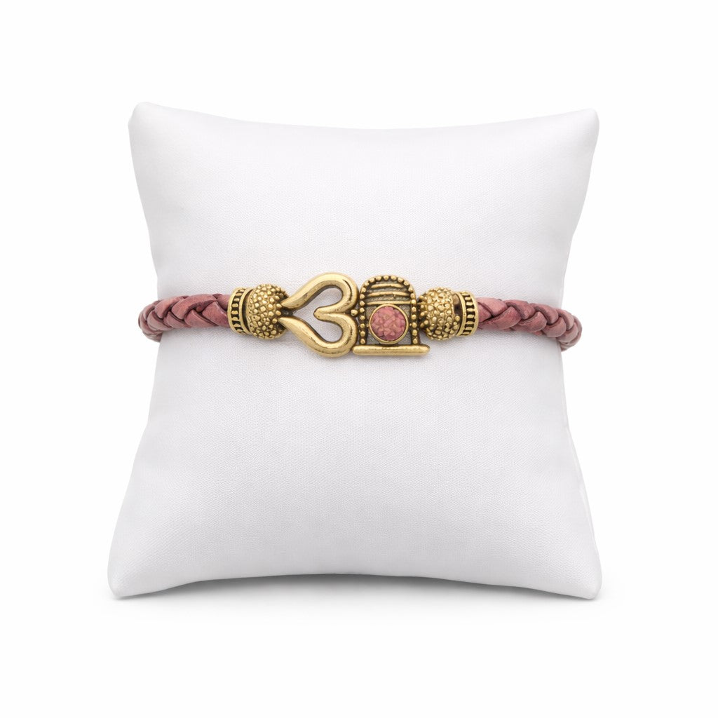 Silver or Gold Om Rakhi Bracelet – Om Shiva Shankar Spiritual Rakhi for Brother