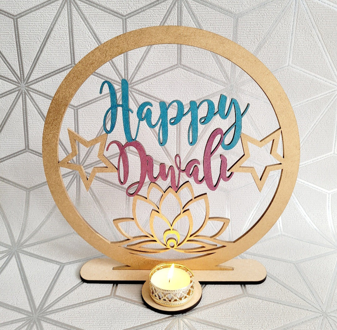Diwali At The... Sign lotus freestanding sign decoration and gift
