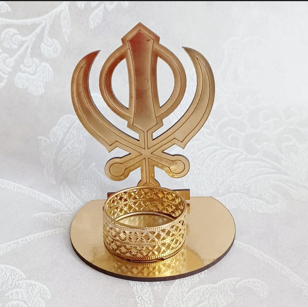 Khanda Shadow Tealight Holder/Diya Perfect Diwali Gifts