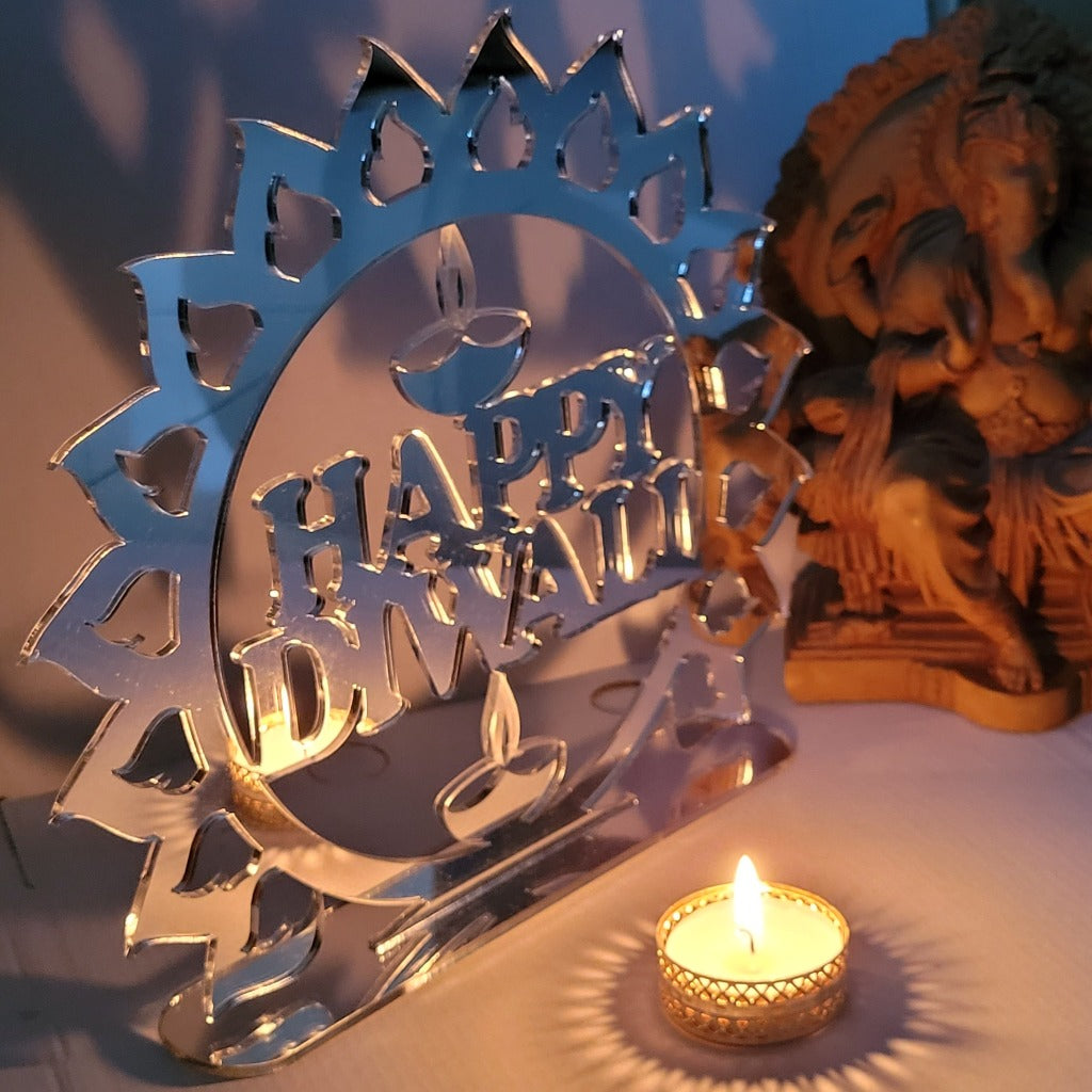 Diwali Decoration Mirror Style Acrylic Plaque Gift