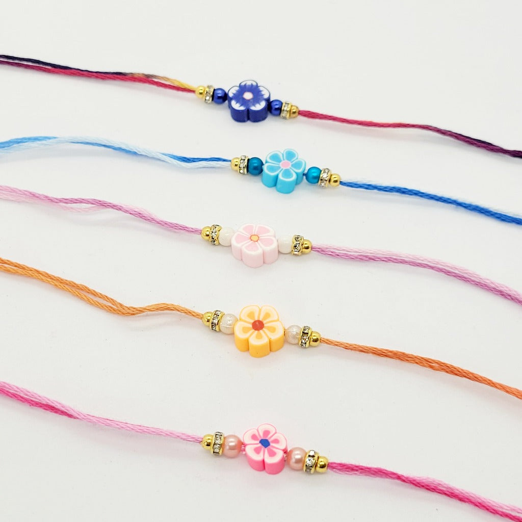 Kids Colourful Flower bead Rakhi