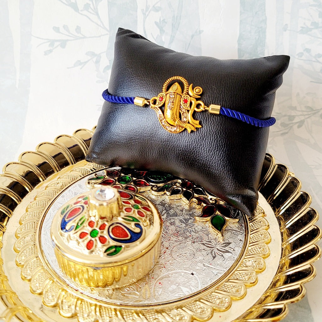 One of a kind Adjustable Rakhi Bracelet - Ganesha