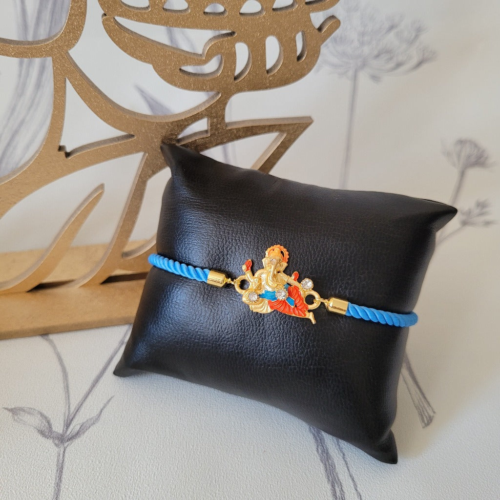 Lucky Ganesha Unique Design Rakhi - Adustable bracelet