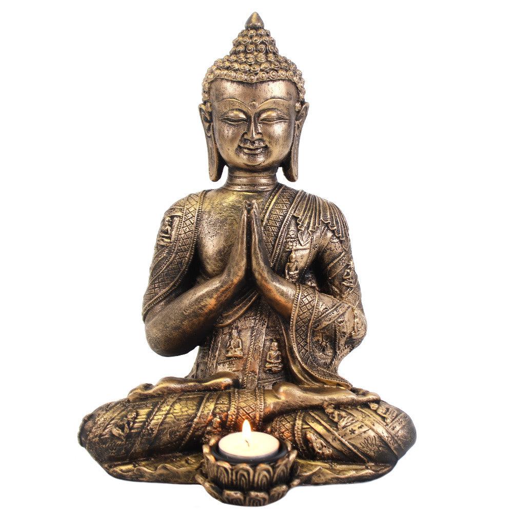Large Praying Buddha Tealight Holder