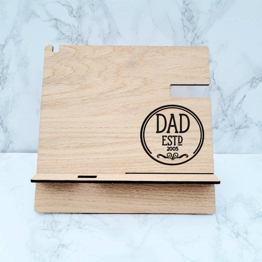 Dad's Desk tidy, Personalised Dad's Est Desk Tidy, Personalised Dad Phone Accessory Stand, Watch Stand, Watch holder, Fathers Day, Dad