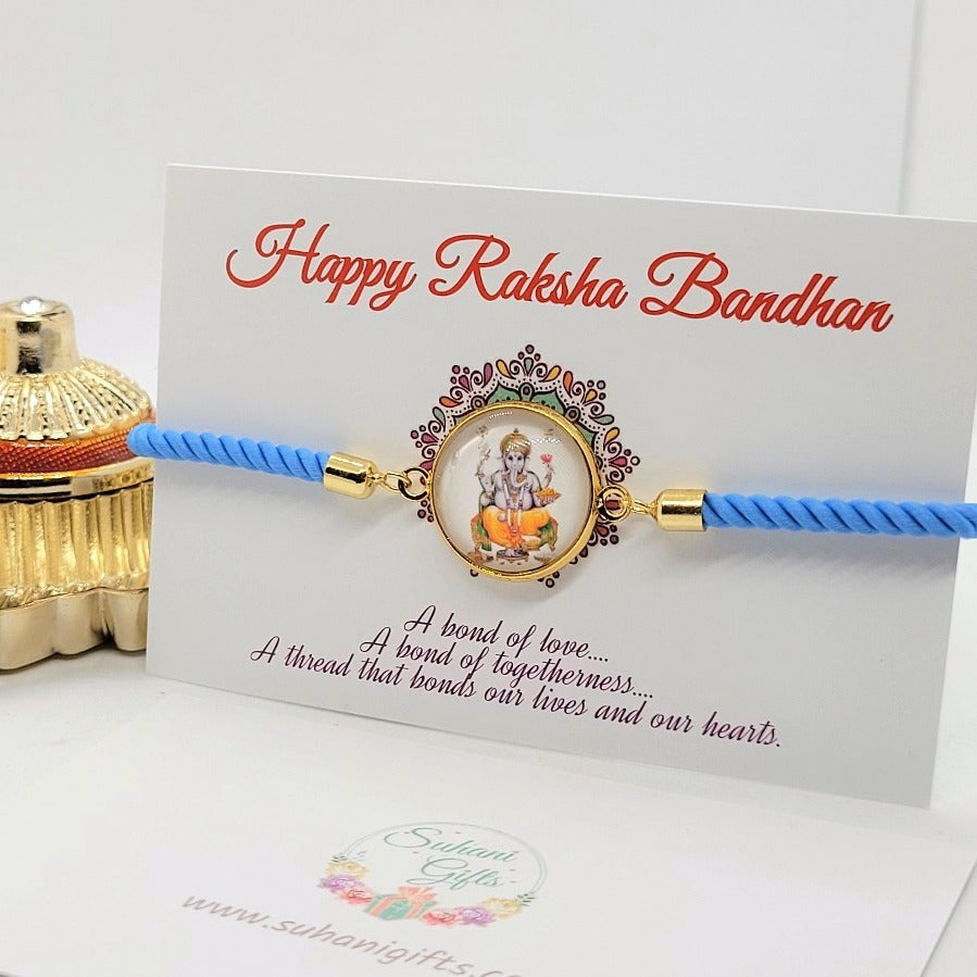 Ganeshji Rakhi Adjustable Bracelet