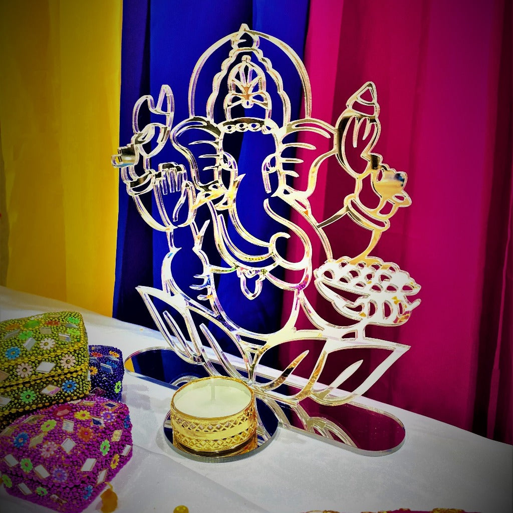 Ganesha freestanding mirror effect Diwali decoration and gift
