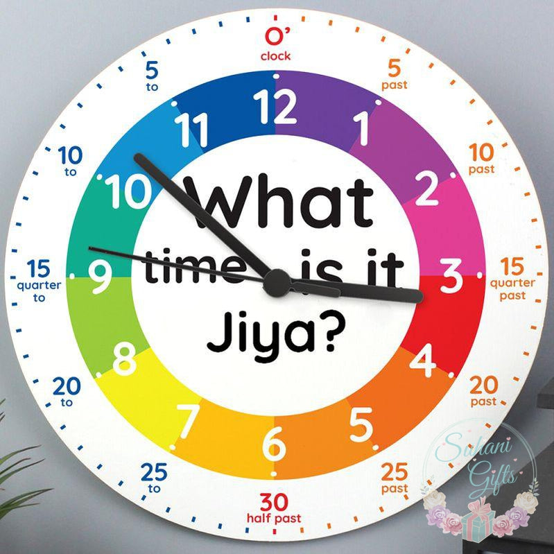 Personalised What Time Is It? Wooden Clock-Suhani Gifts