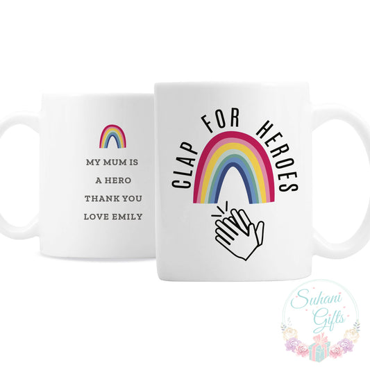 Personalised Rainbow 'Clap for Heroes' Mug-Suhani Gifts