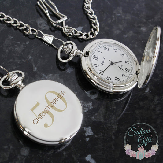 Personalised Birthday Big Age Pocket Fob Watch - Suhani Gifts