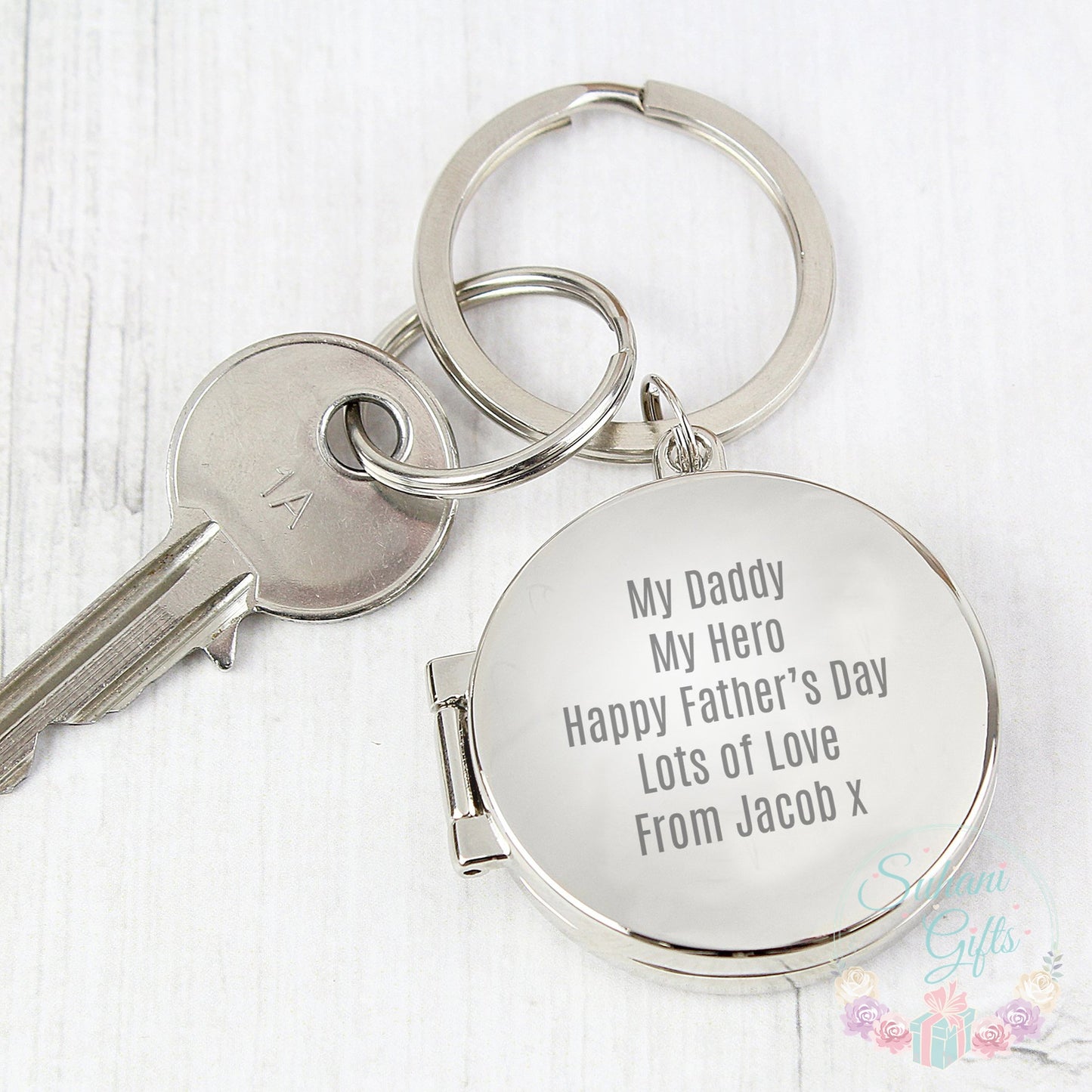 Personalised Free Text Round Photo keyring-Suhani Gifts