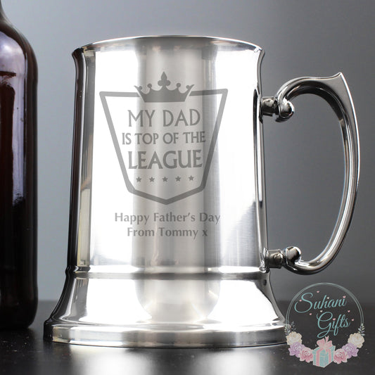 Personalised Top of the League Stainless Steel Tankard - Suhani Gifts