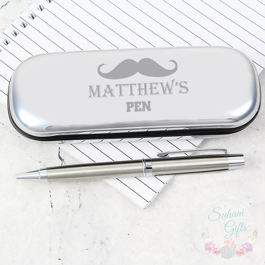 Personalised Moustache Pen and Box Set - Suhani Gifts