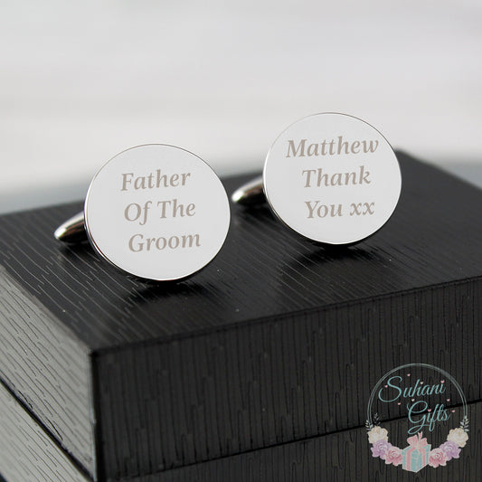 Personalised Any Message Round Cufflinks - Suhani Gifts