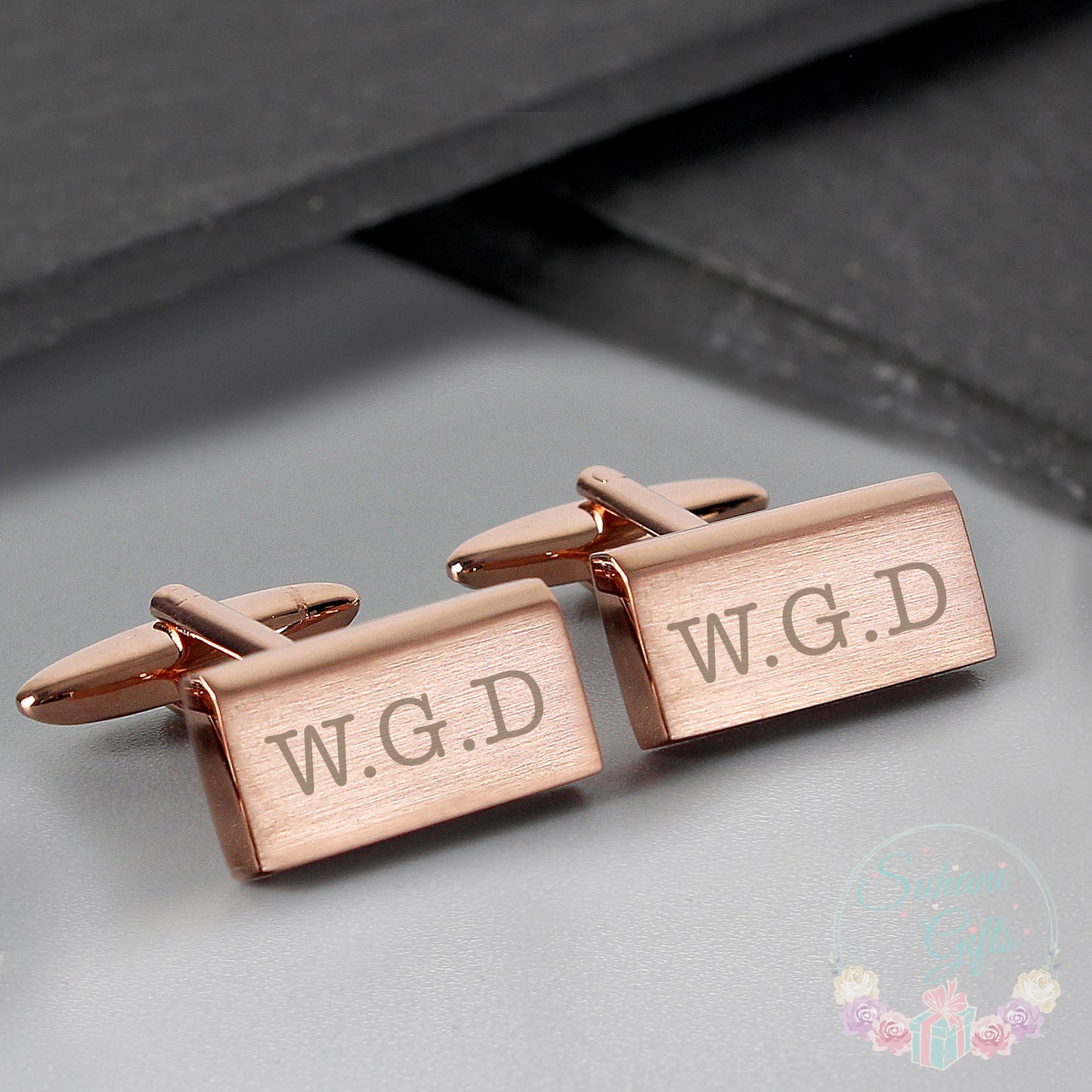 Personalised Classic Rose Gold Plated Cufflinks - Suhani Gifts