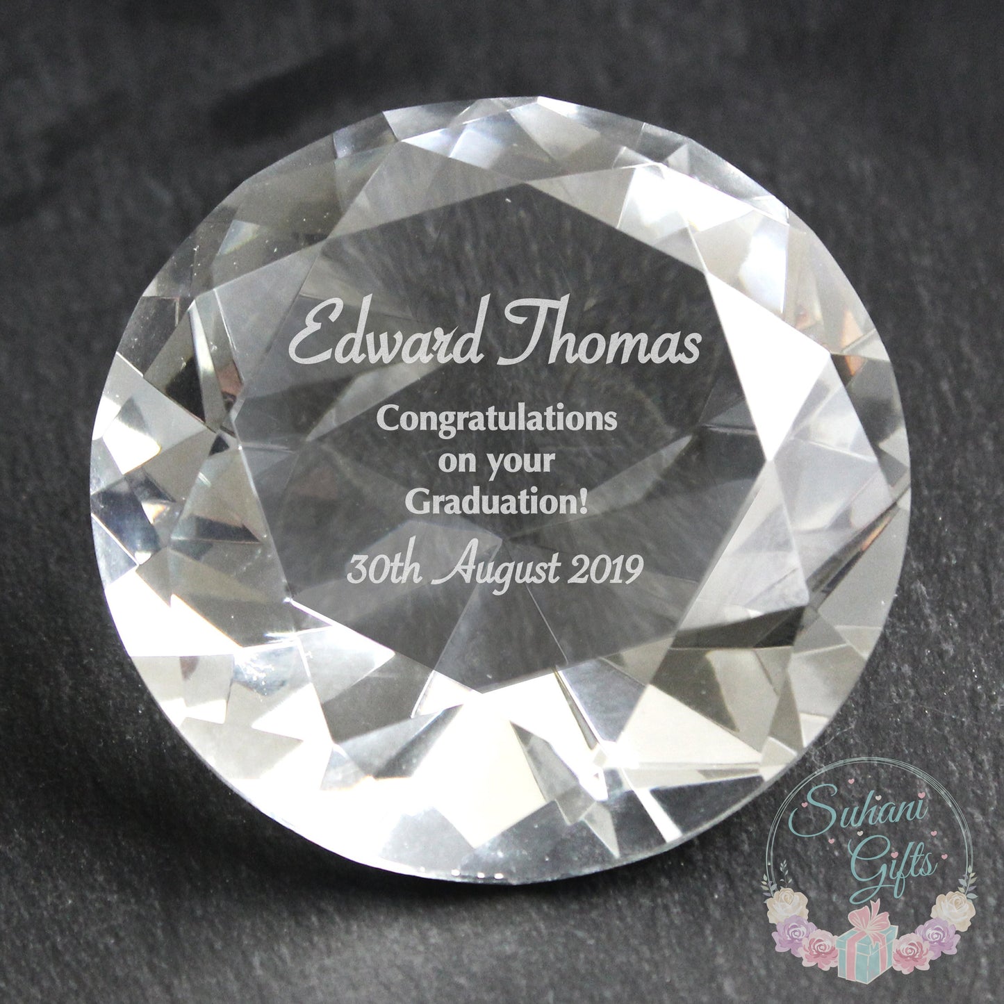 Personalised Occasion Diamond Paperweight - Suhani Gifts