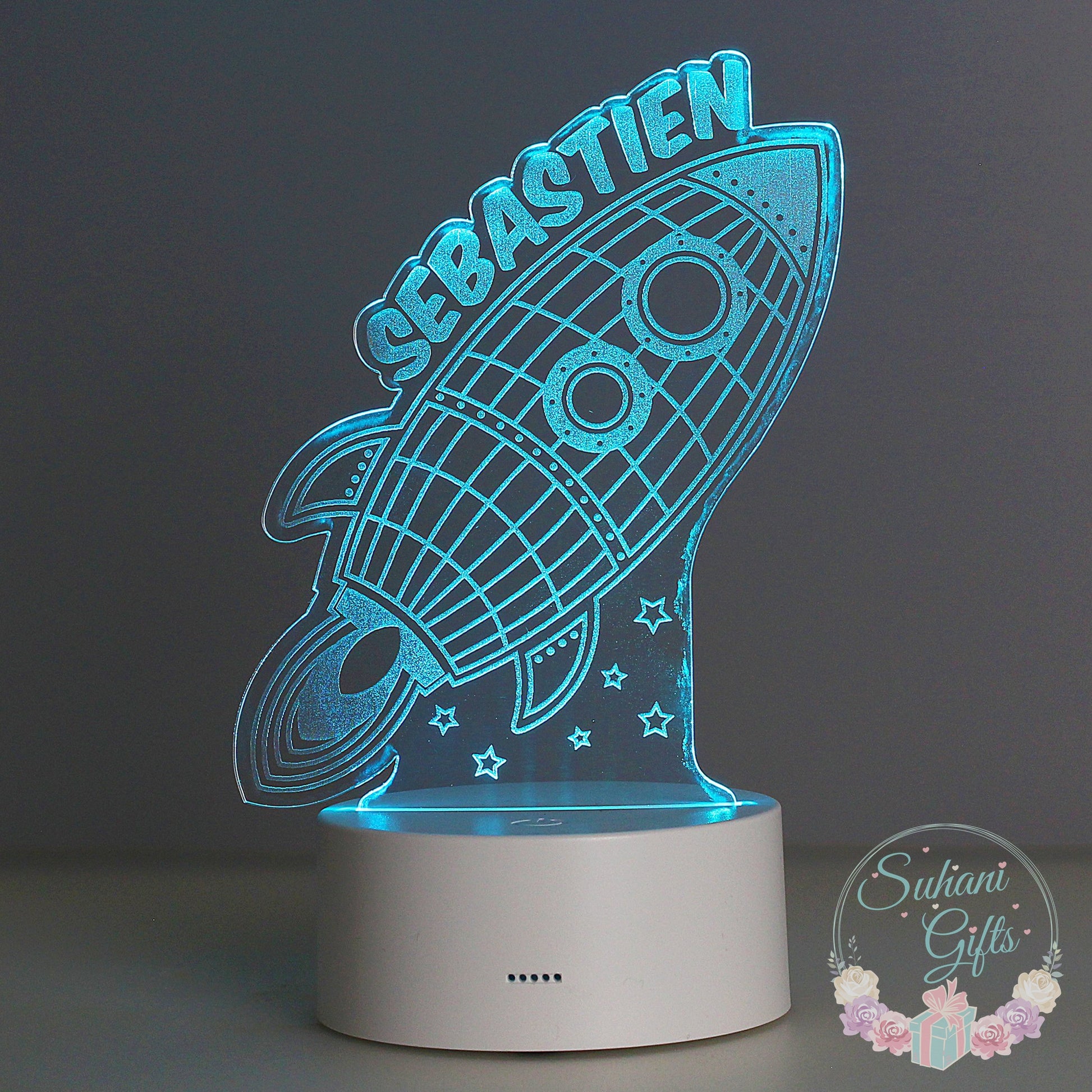 Personalised Rocket LED Colour Changing Wireframe Night Light-Suhani Gifts