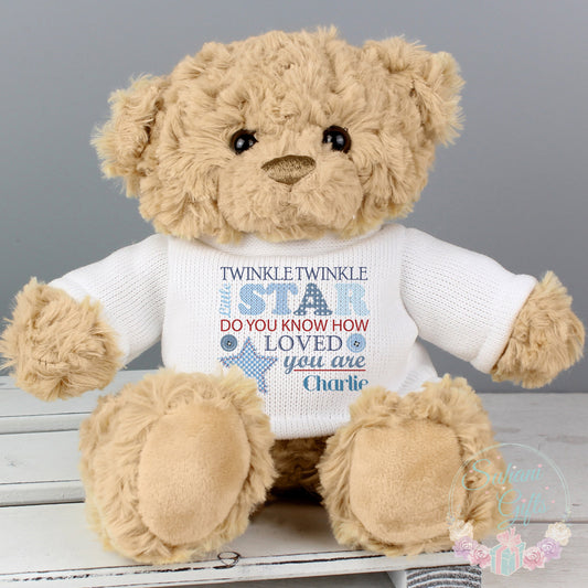 Personalised Twinkle Boys Teddy Bear - Suhani Gifts