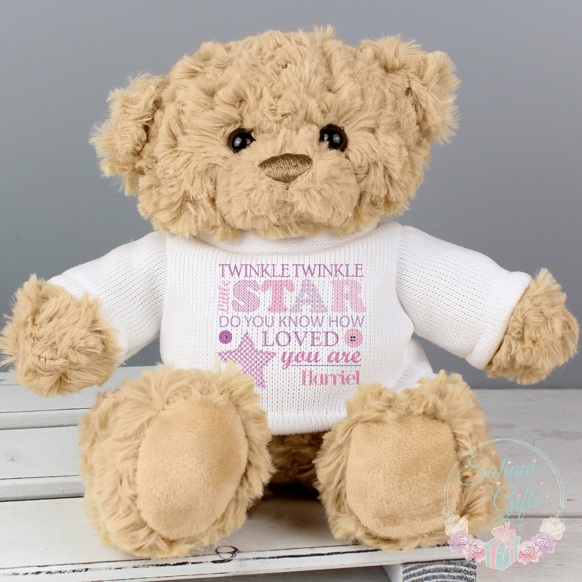 Personalised Twinkle Girls Teddy Bear - Suhani Gifts