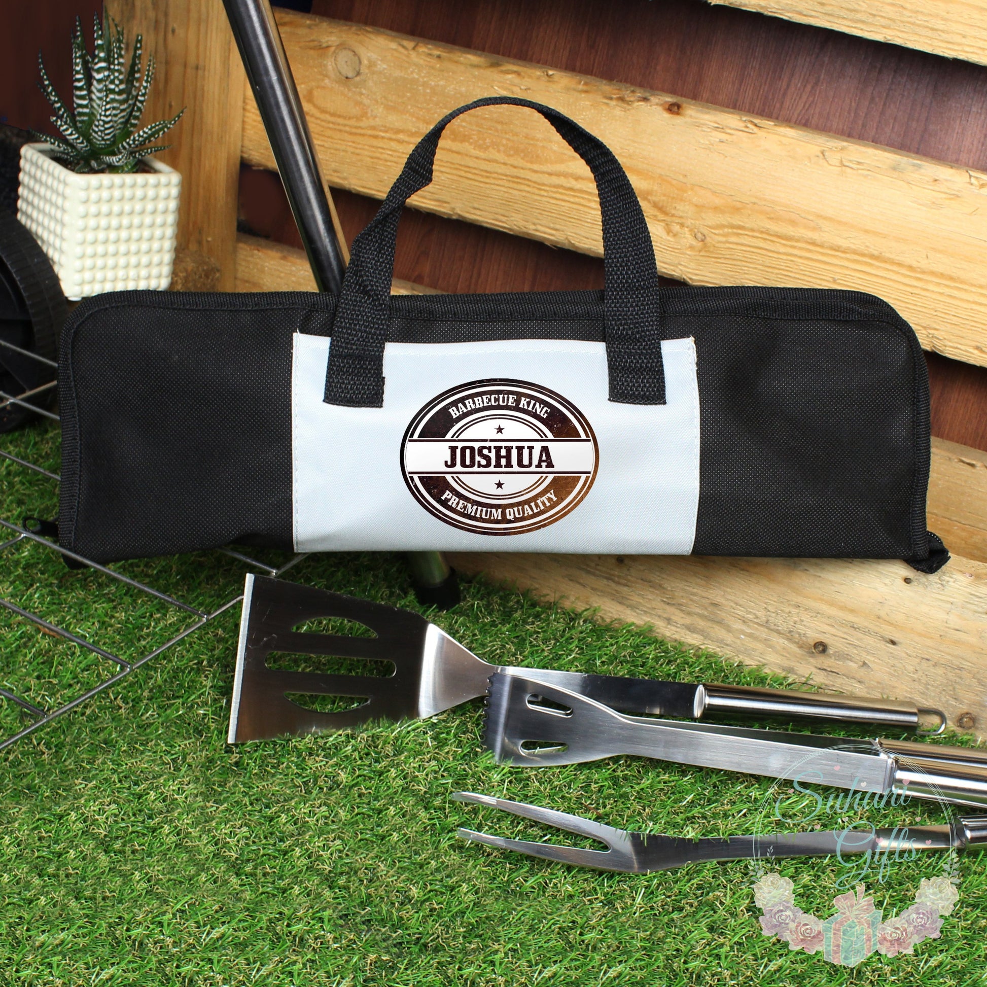 Personalised Stamp Stainless Steel BBQ Kit - Suhani Gifts