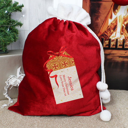 Personalised-Gift-Tag-Luxury-Pom-Pom-Red-Sack