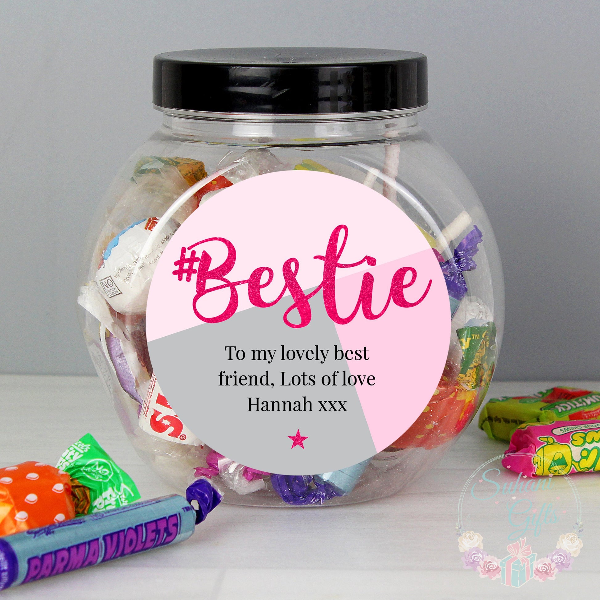 Personalised #Bestie Sweet Jar - Suhani Gifts