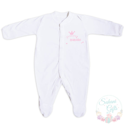 Personalised Little Princess Babygrow 0-3 Months - Suhani Gifts