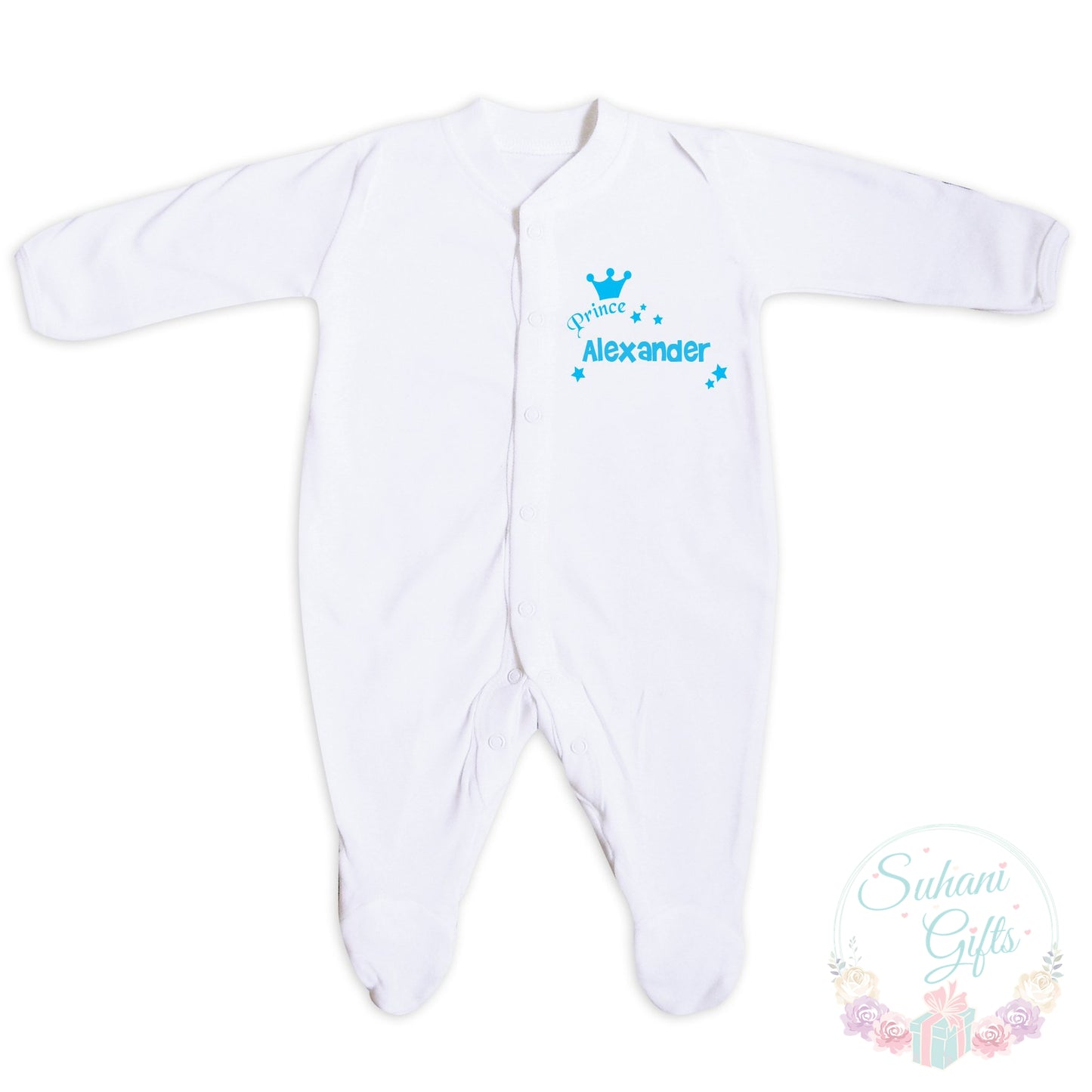 Personalised Little Prince Babygrow 0-3 Months - Suhani Gifts