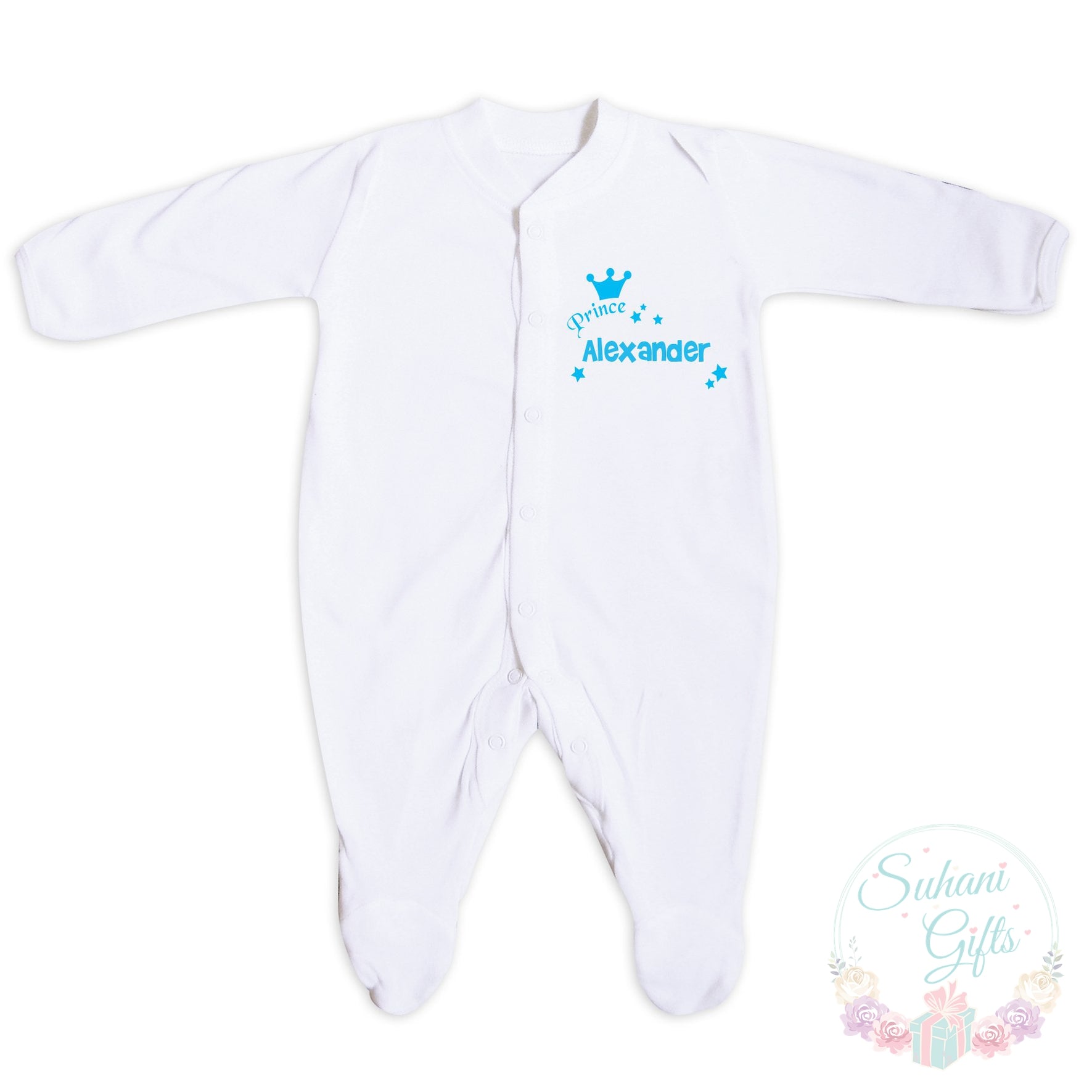Personalised Little Prince Babygrow 0-3 Months - Suhani Gifts