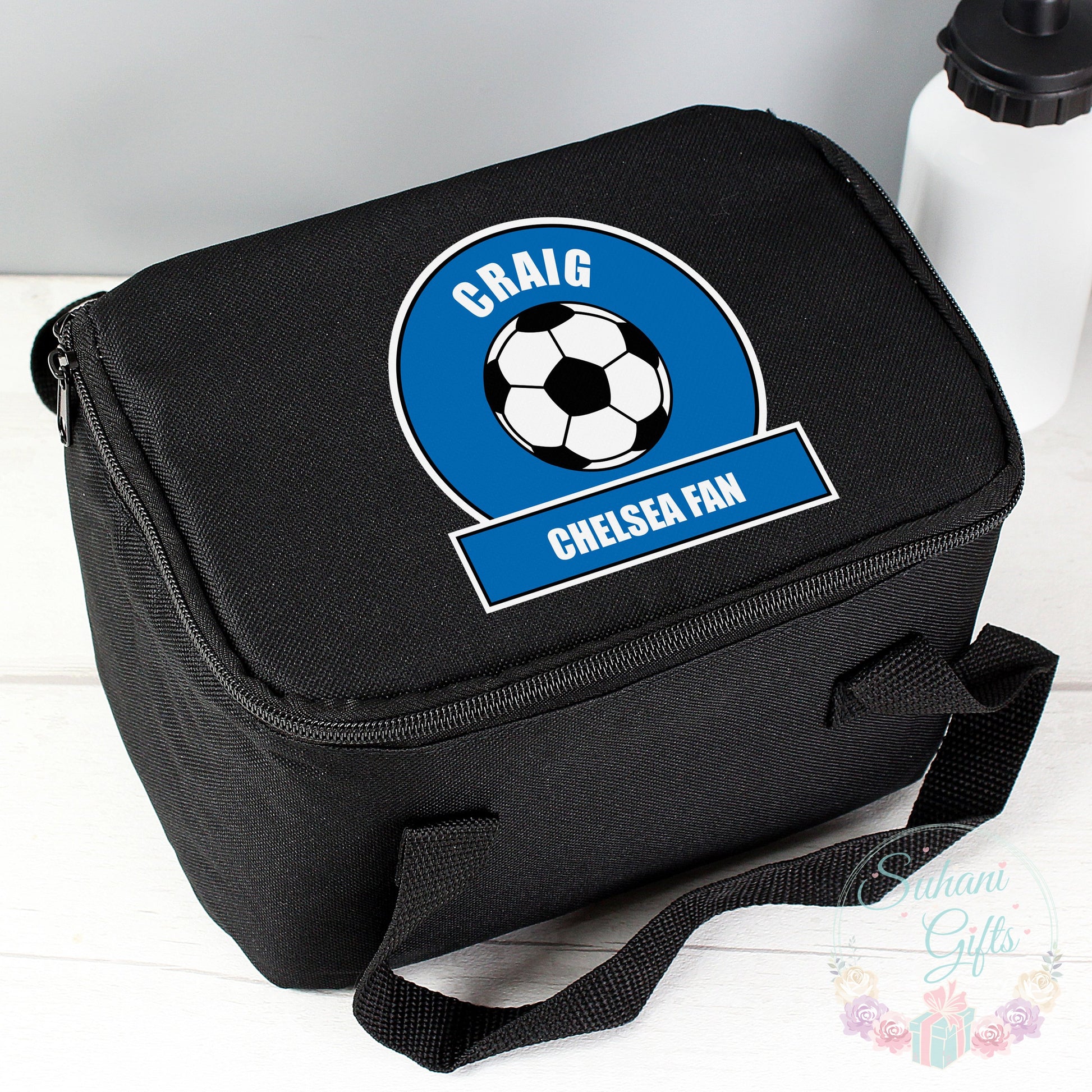 Personalised Dark Blue Football Fan Lunch Bag - Suhani Gifts