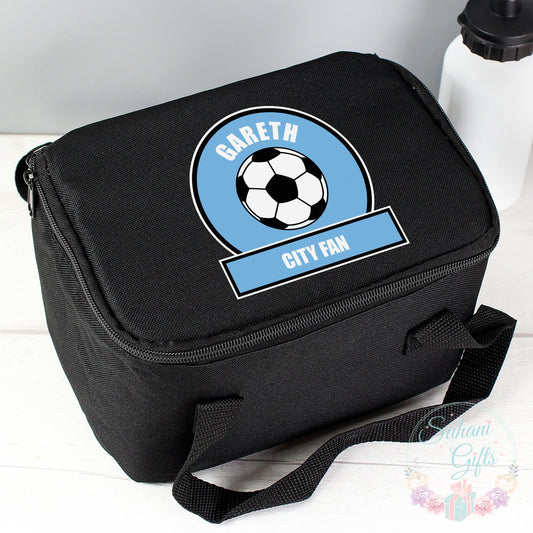 Personalised Sky Blue Football Fan Lunch Bag - Suhani Gifts