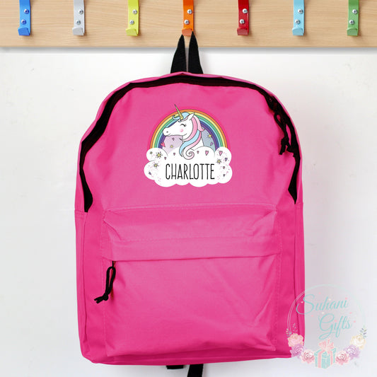 Personalised Unicorn Pink Backpack-Suhani Gifts