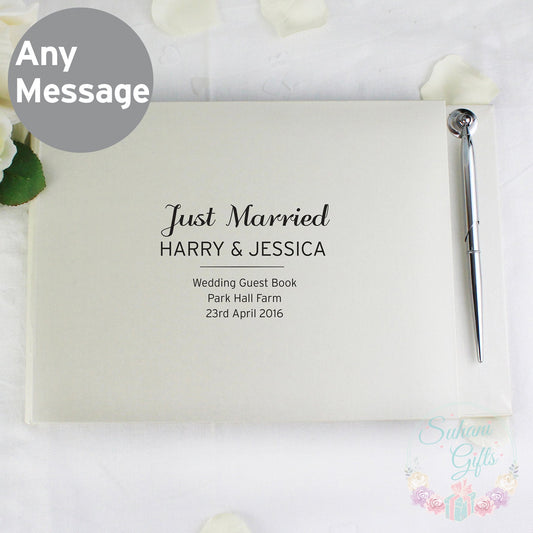 Personalised Classic Hardback Guest Book & Pen - Suhani Gifts