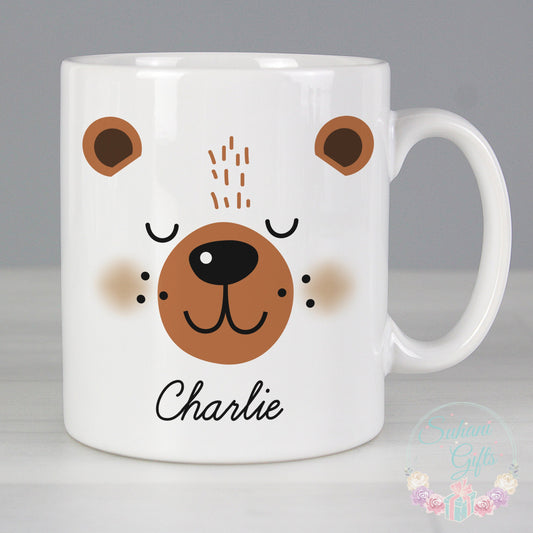 Personalised Cute Bear Face Mug-Suhani Gifts