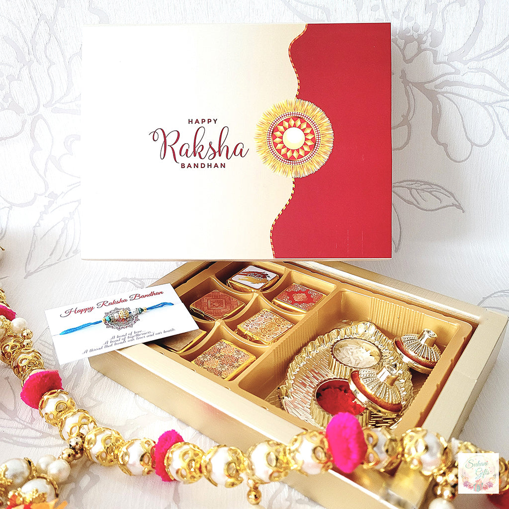 Complete Rakhi Celebration Box Includes Greetings & Chocolates