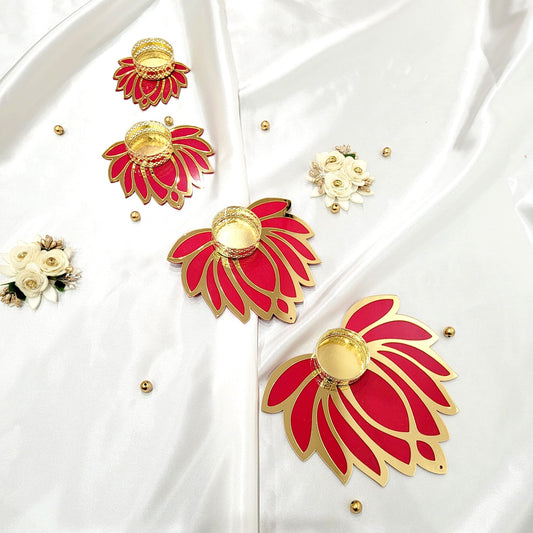 Lotus Diya For Diwali - Sheer Elegance in Multiple Colours Red Yellow Blue Green