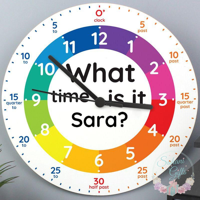 Personalised What Time Is It? Wooden Clock-Suhani Gifts