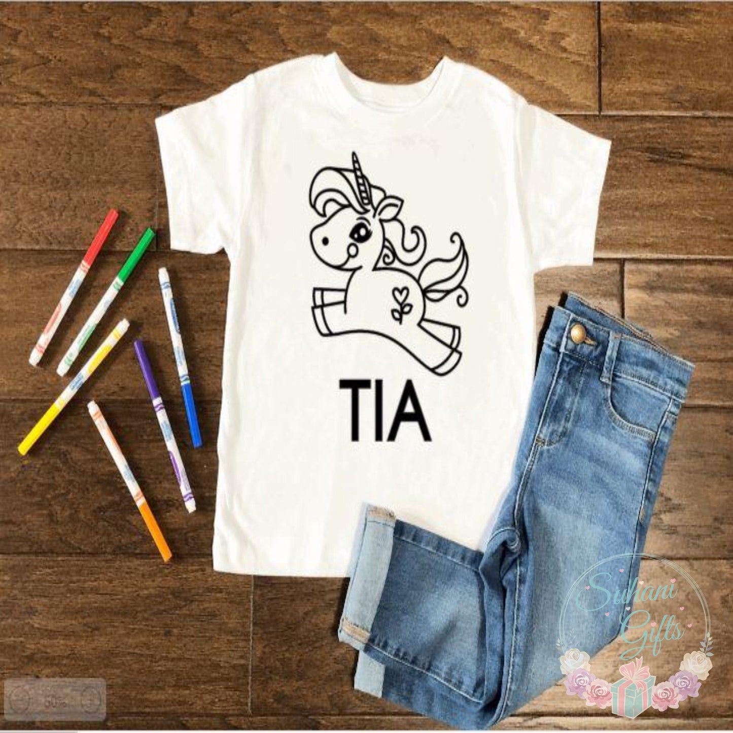 Personalised Unicorn Colour in TShirt-Suhani Gifts